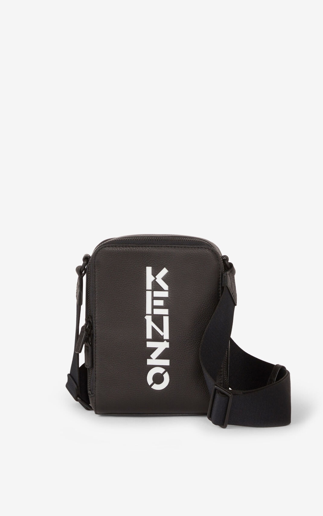 KENZO Logo leather bag with strap - 1