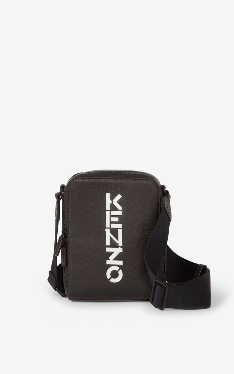 KENZO Logo leather bag with strap 1