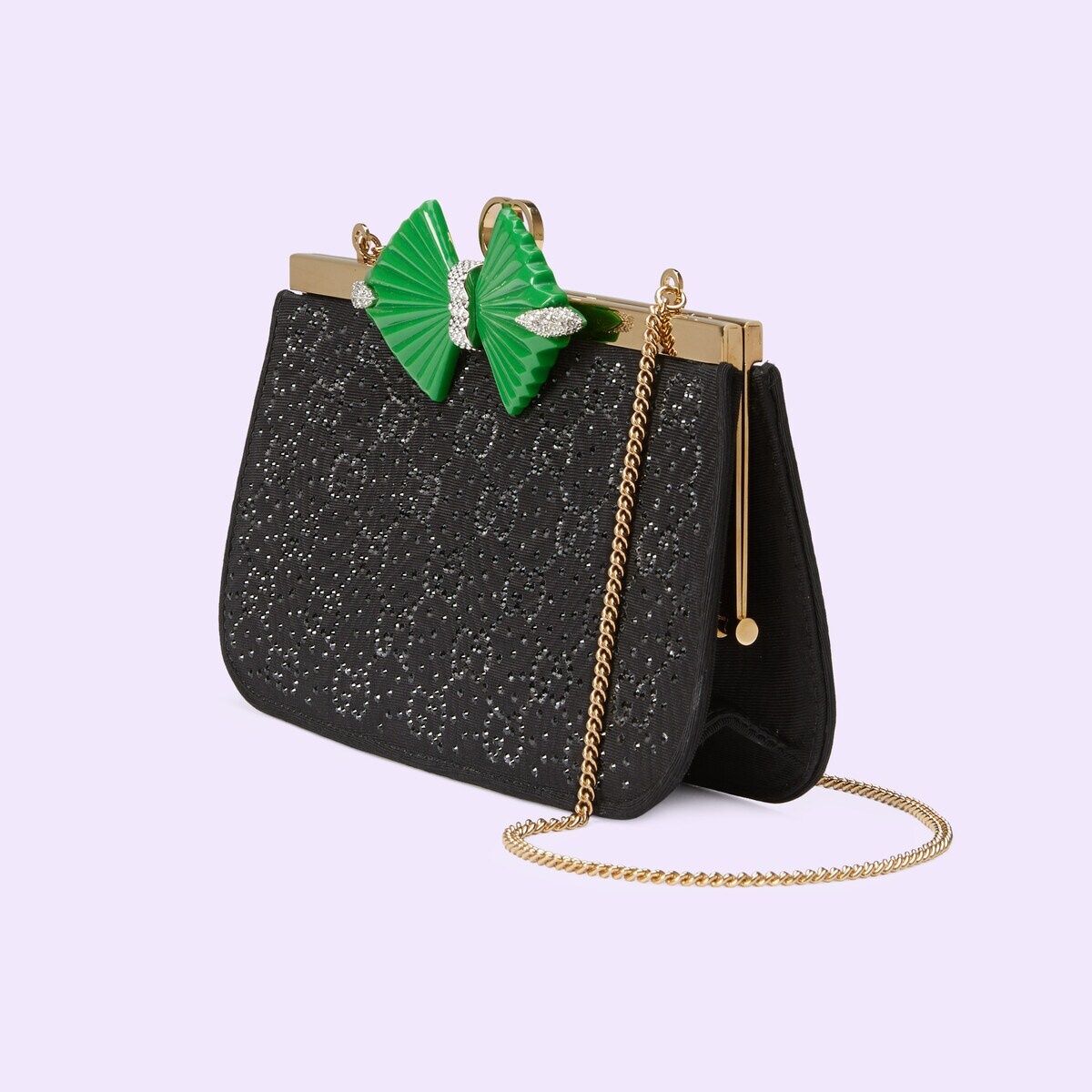 GG moire fabric handbag with bow - 2