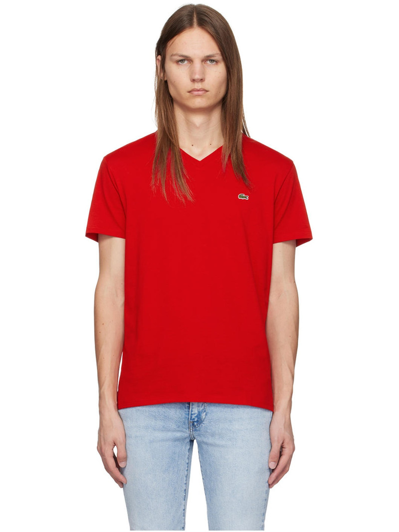Red V-Neck T-Shirt - 1