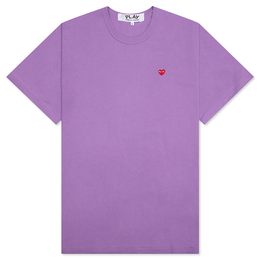 COMME DES GARCONS PLAY SMALL RED HEART T-SHIRT - PURPLE - 1