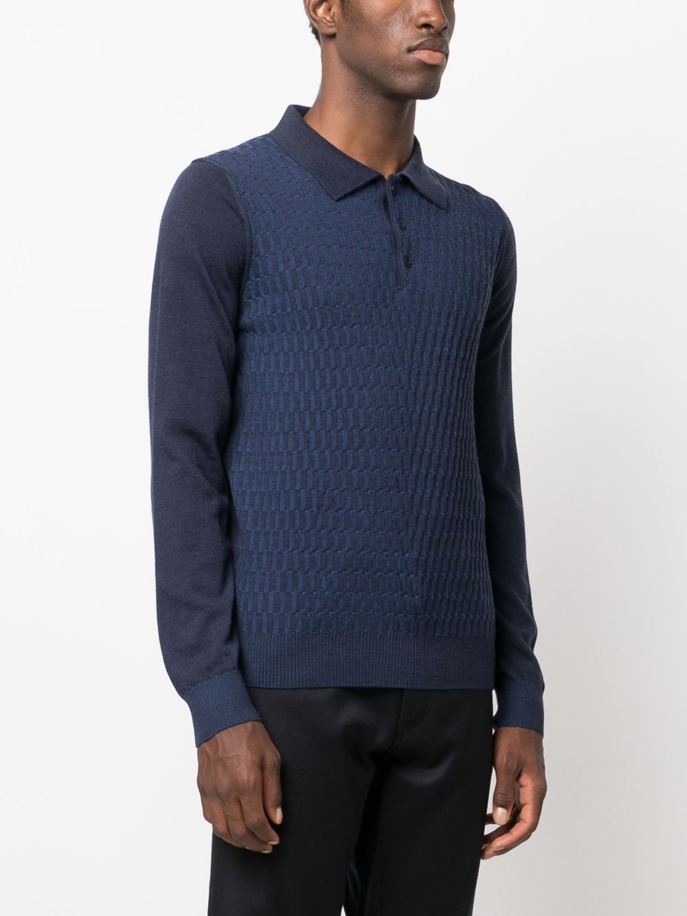 patterned intarsia-knit polo shirt - 3