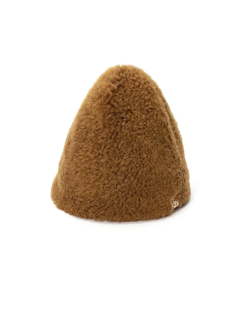 VEGGIE SHEARLING HAT W BROWN - 1