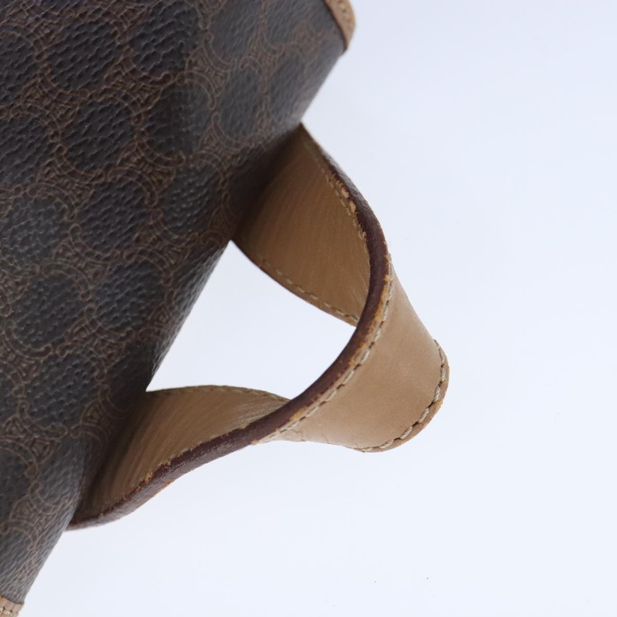 CELINE Macadam Canvas Backpack Pvc Leather Brown Gold - 7
