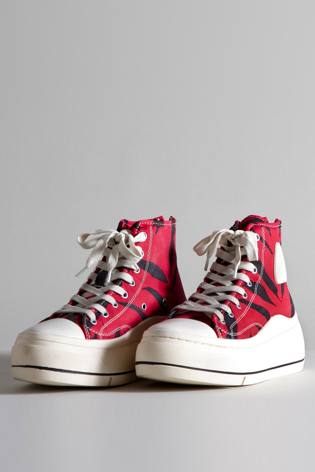 Kurt High Top Sneaker - Red and Black Zebra | R13 Denim Official Site - 1