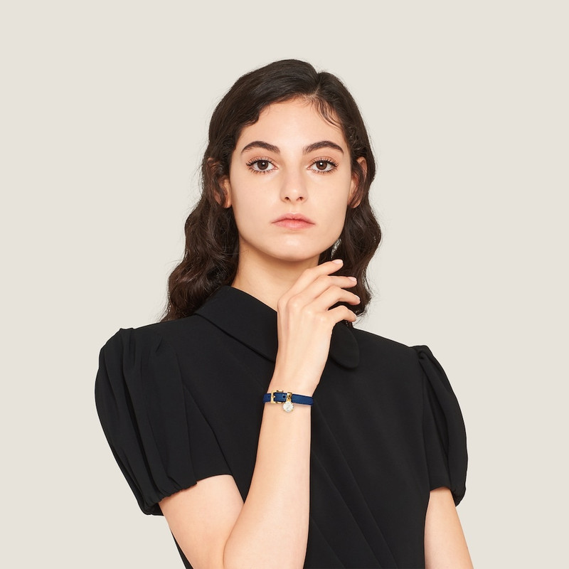 Miu Miu Madras leather bracelet outlook