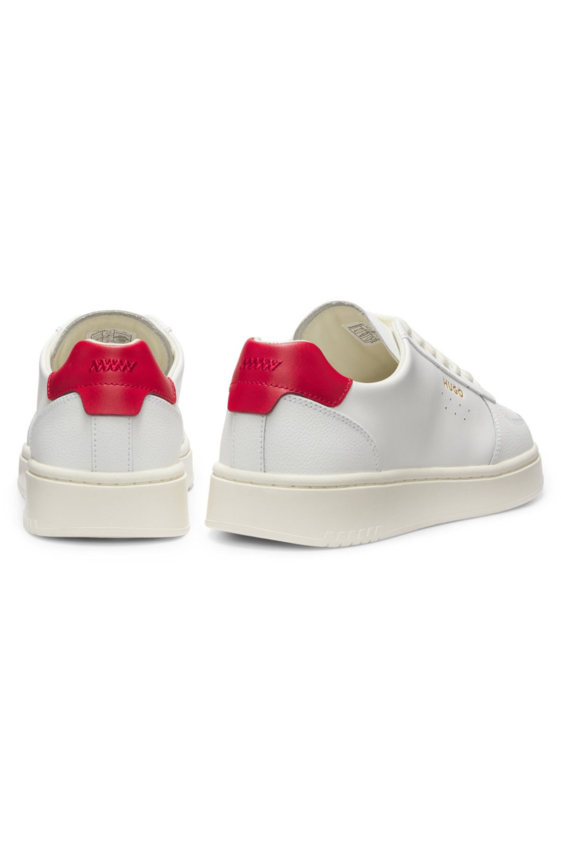 HUGO LEATHER SNEAKERS WITH GOLD-TONE LOGO outlook