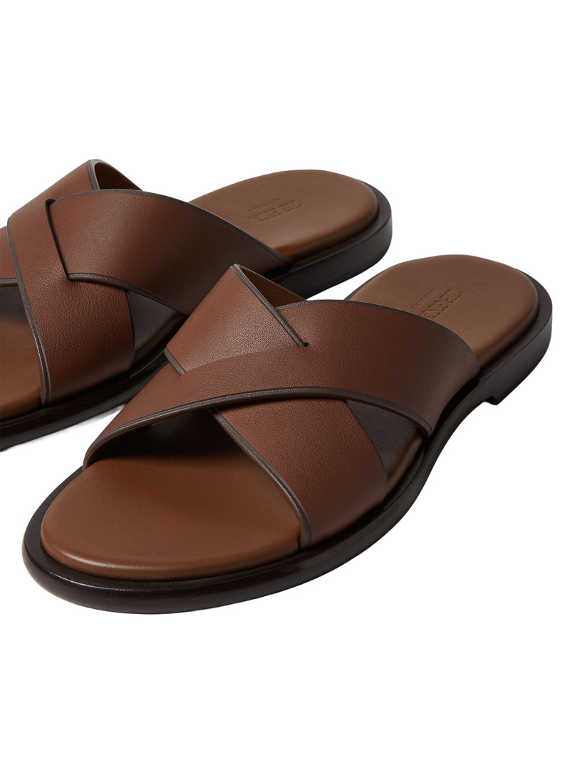 Men's Leather Sandals - Almond Brown 5