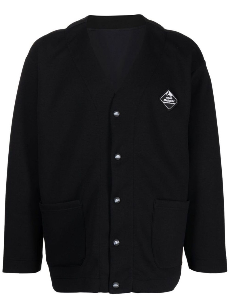 logo-patch cardigan 1