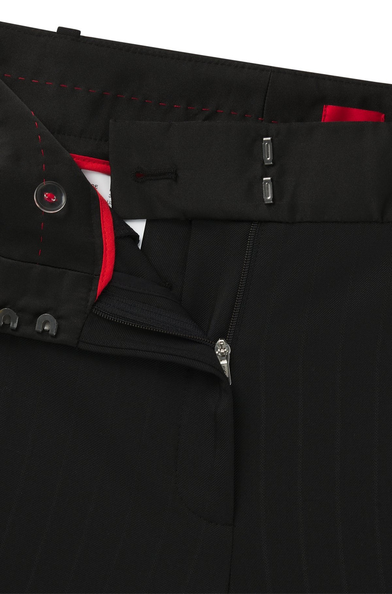 WIDE-LEG TROUSERS IN STRIPED MATERIAL WITH PLEATS 6