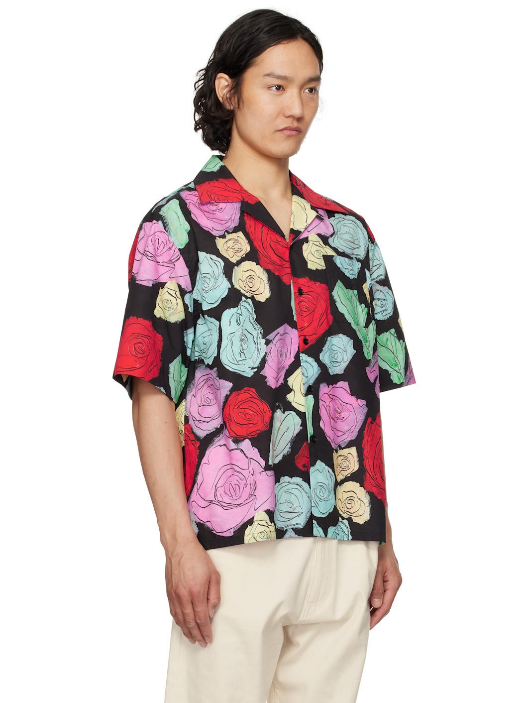 Black Orion Print Bowling Shirt - 2