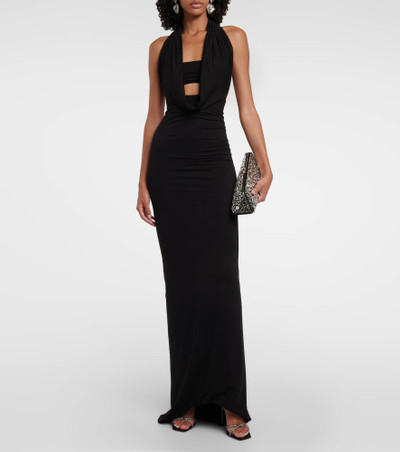 LaQuan Smith Ruched jersey gown outlook
