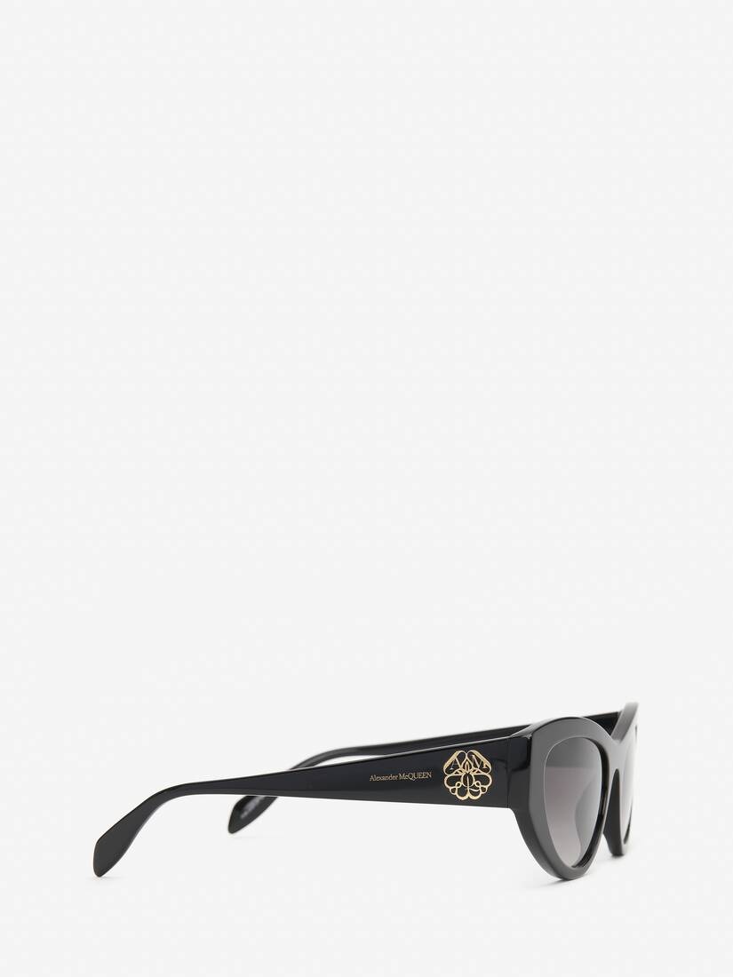 Women's Seal Logo Cat-eye Sunglasses in Black - 2
