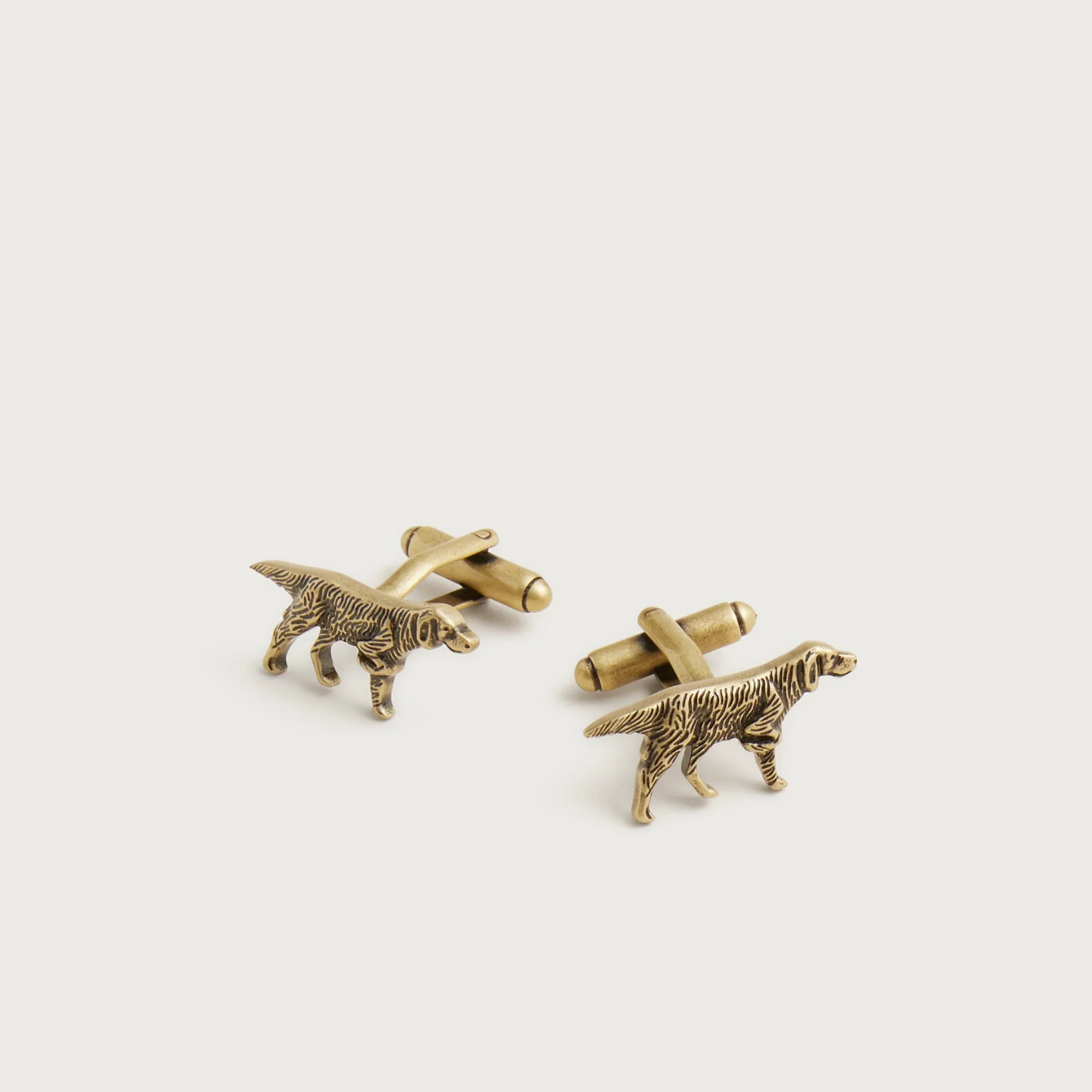 Brass dog cuff links - 1