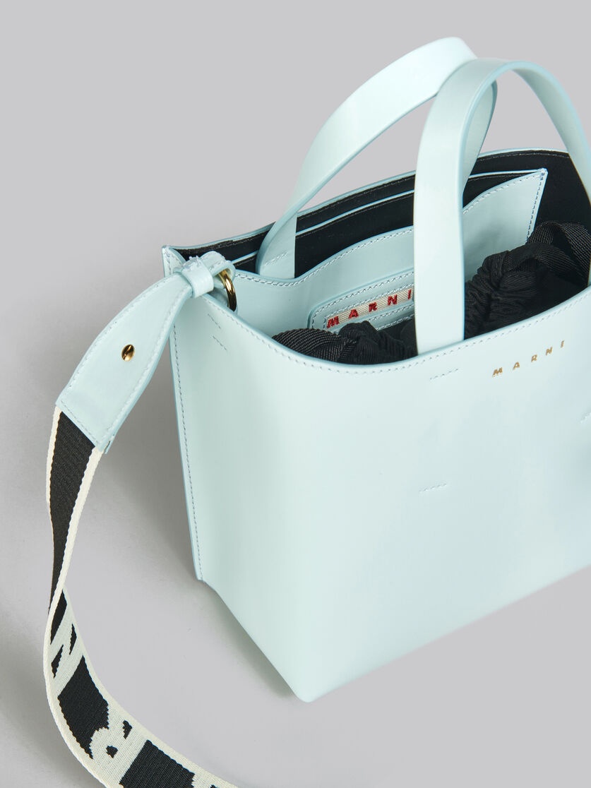 MUSEO MINI BAG IN LIGHT BLUE LEATHER - 4