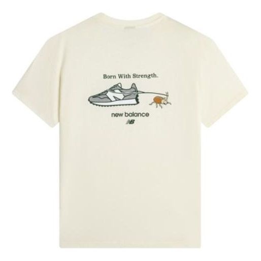 New Balance Logo Graphic T-Shirt 'White Grey' AMT22397-IV - 2