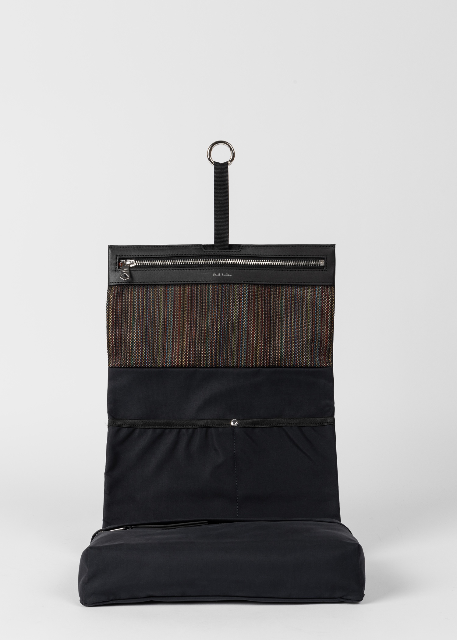 Navy Cotton-Blend Canvas Fold-Out Wash Bag - 4