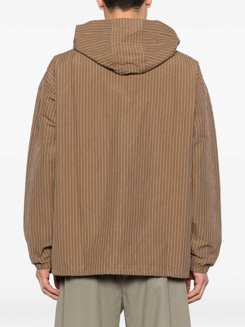 stripe-pattern hooded shirt jacket 4