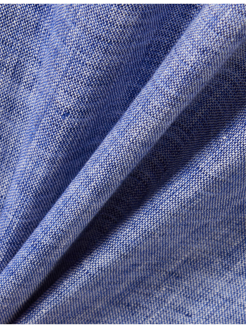 Long-Sleeve Classic-Collar Linen Shirt 6