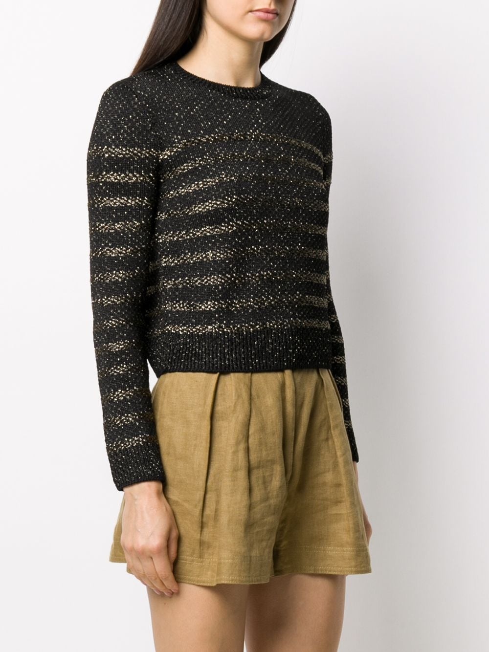 metallic thread crewneck jumper - 3