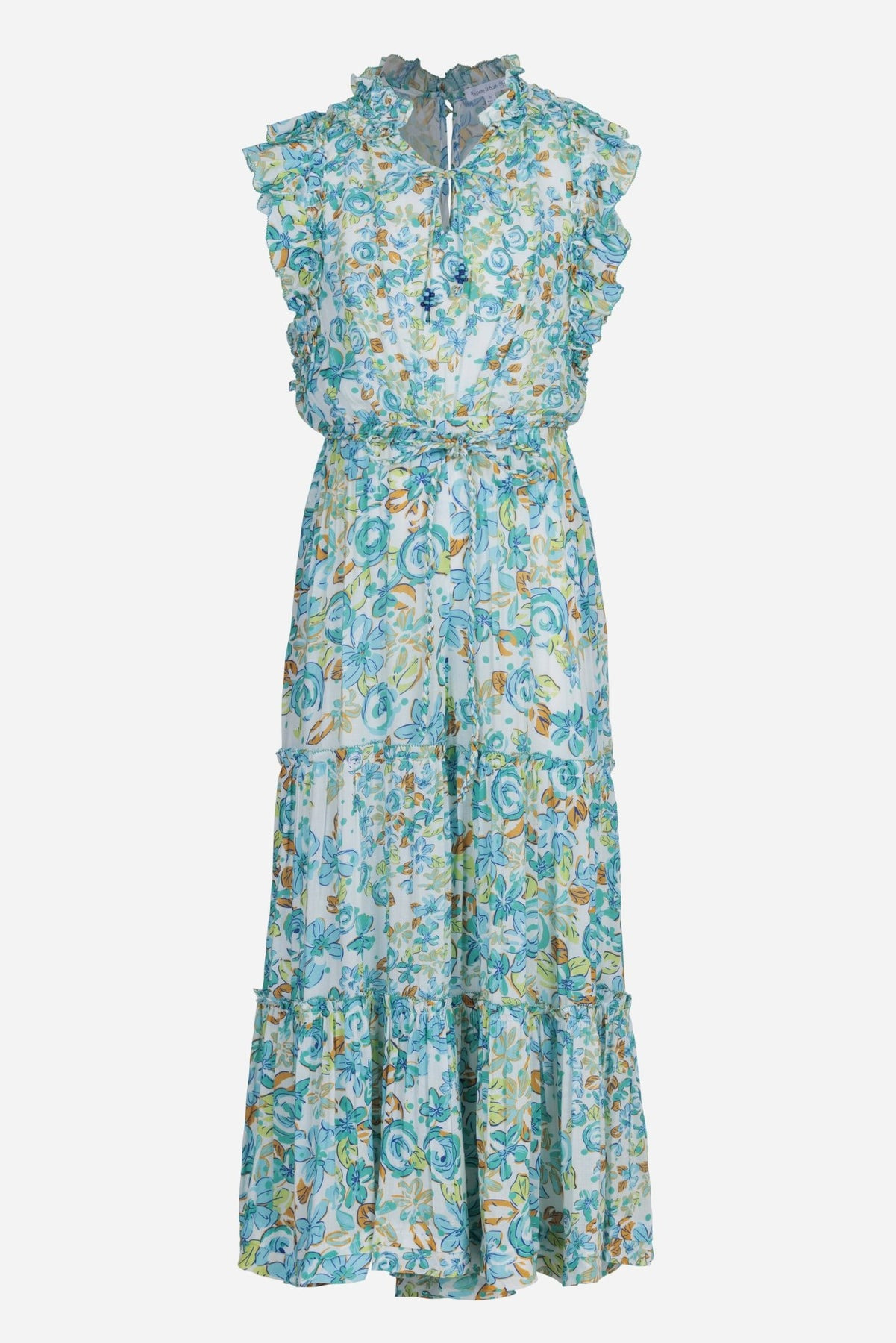 Long Jumpsuit Belene for girls - Mint Garden Rose - 1