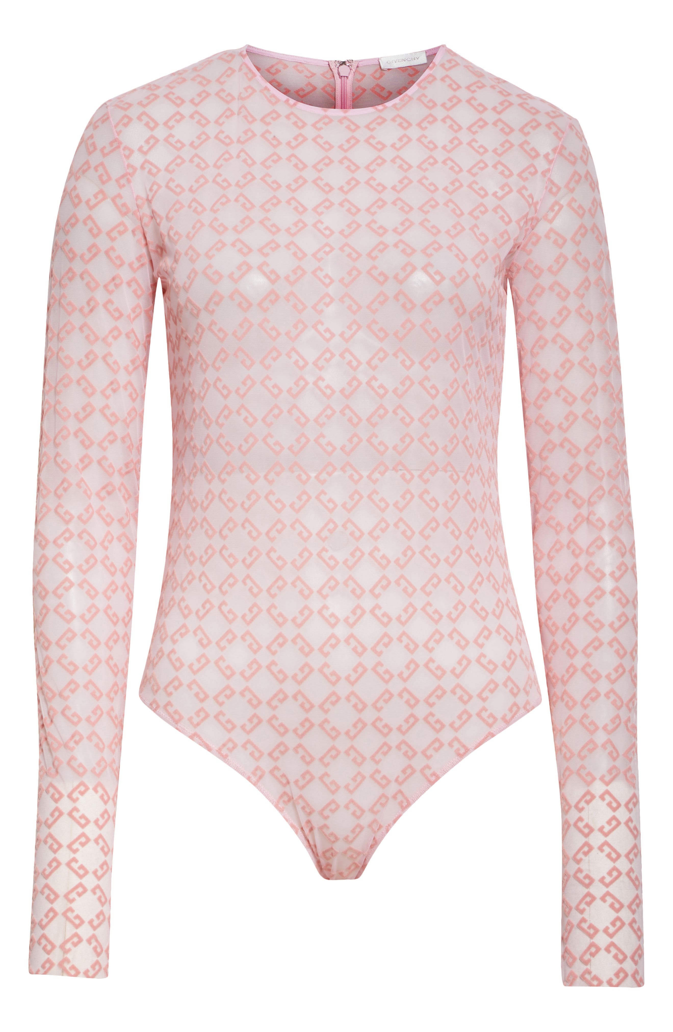 Givenchy Monogram 72 Mesh Fitted Bodysuit in Skin Rose at Nordstrom - 5