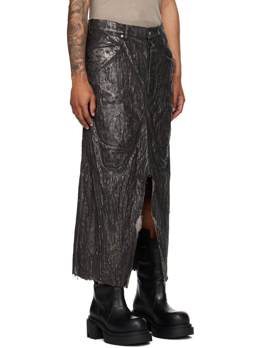 Bronze Concordians Long Slivered Denim Skirt - 2