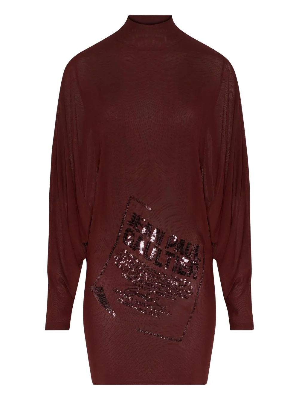 sequin-embellished high-neck dress - 1