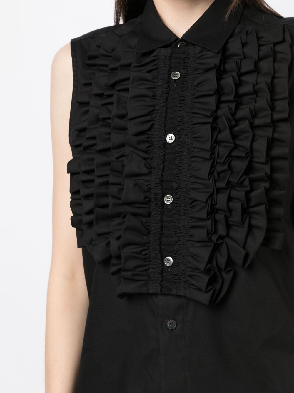 ruffle-detail sleeveless shirt - 5