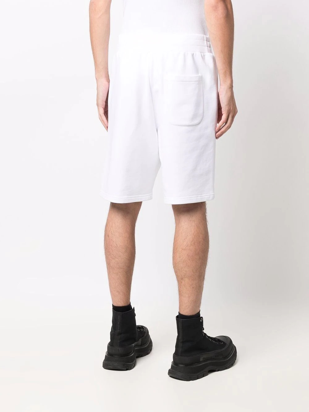 logo cotton track shorts - 4