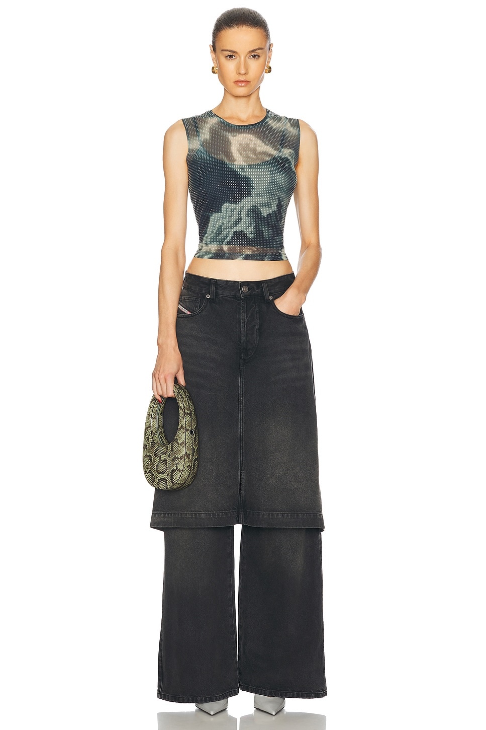Hotfix Crystal Cropped Tank Top - 4