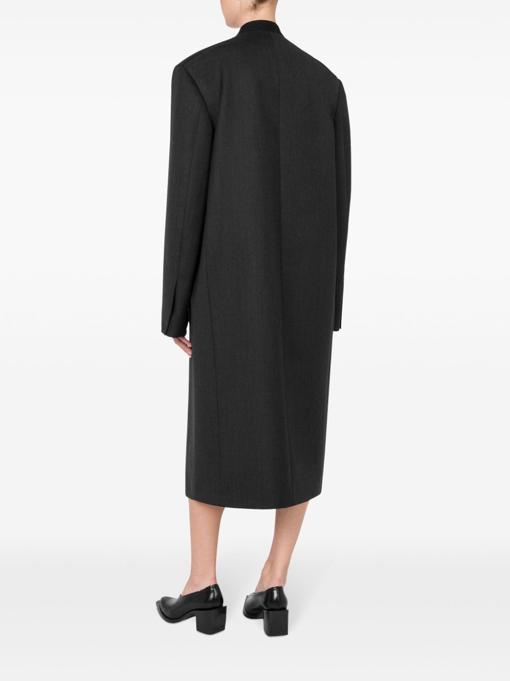 single breasted virgin wool coat - 3