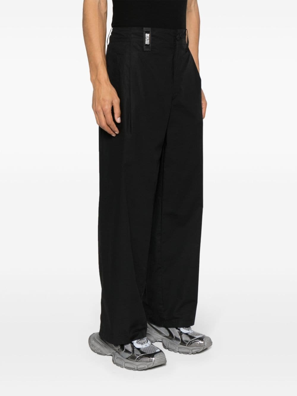 mid-rise wide-leg cropped trousers - 3