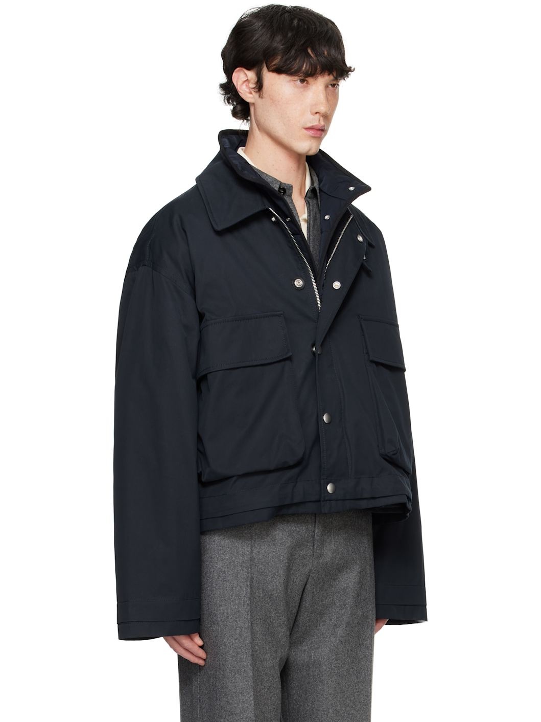 Navy Light Cotton Twill Jacket - 2
