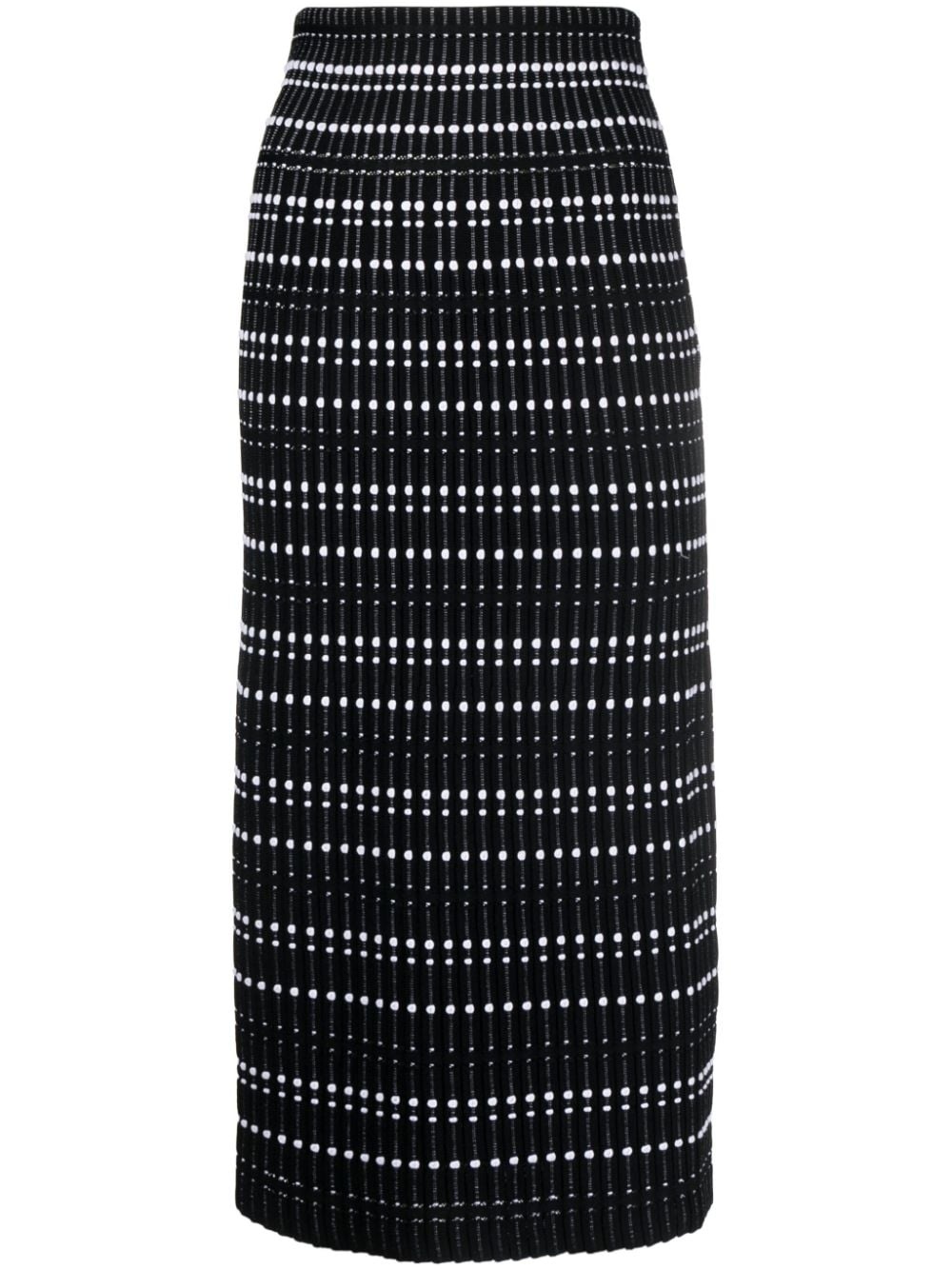 ribbed-knit midi skirt - 1