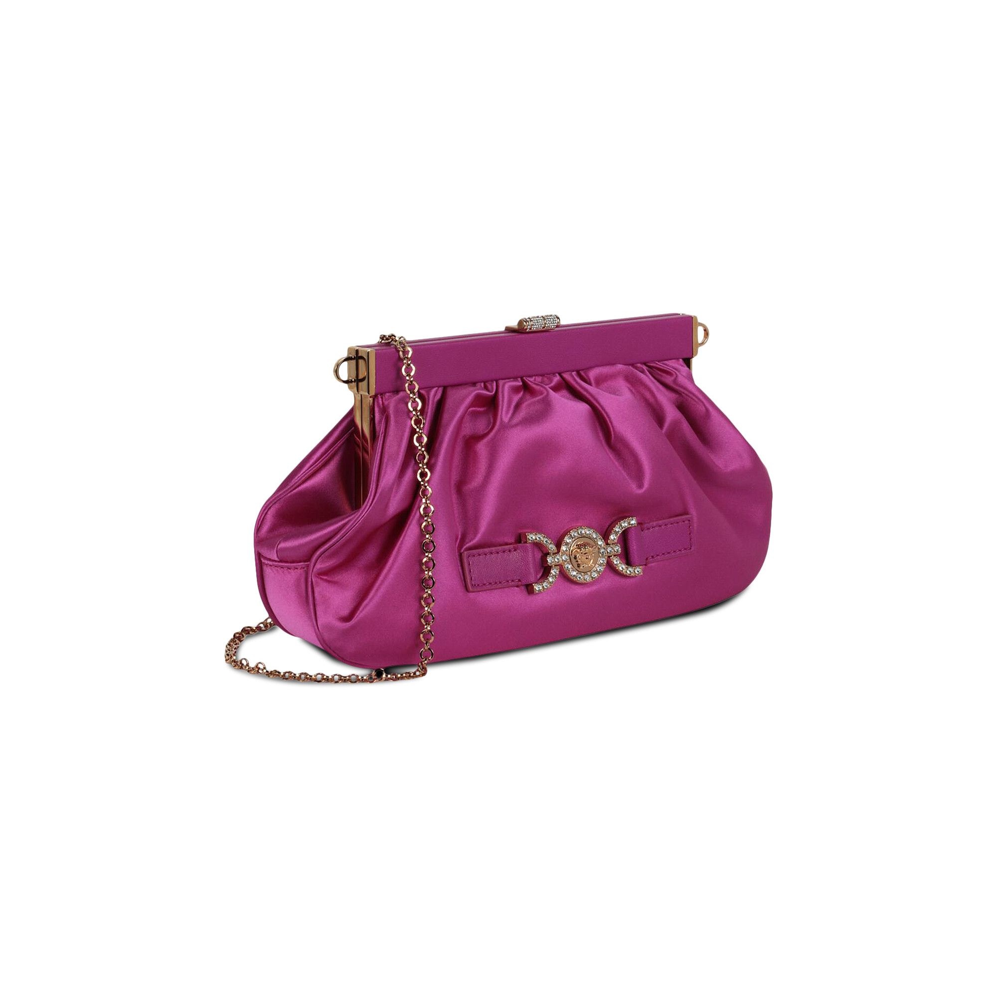 Versace Satin Crystal Medusa '95 Clutch 'Bright Pink' - 6