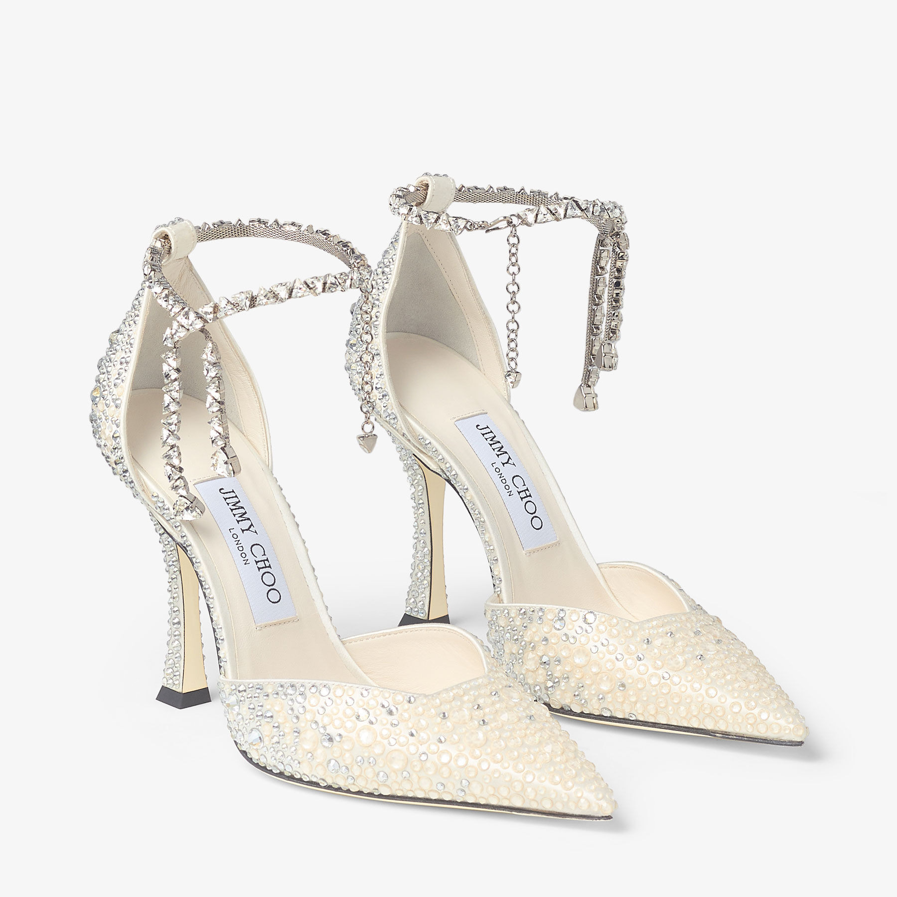 Stevie 100
Ivory Satin Crystal Pumps - 3