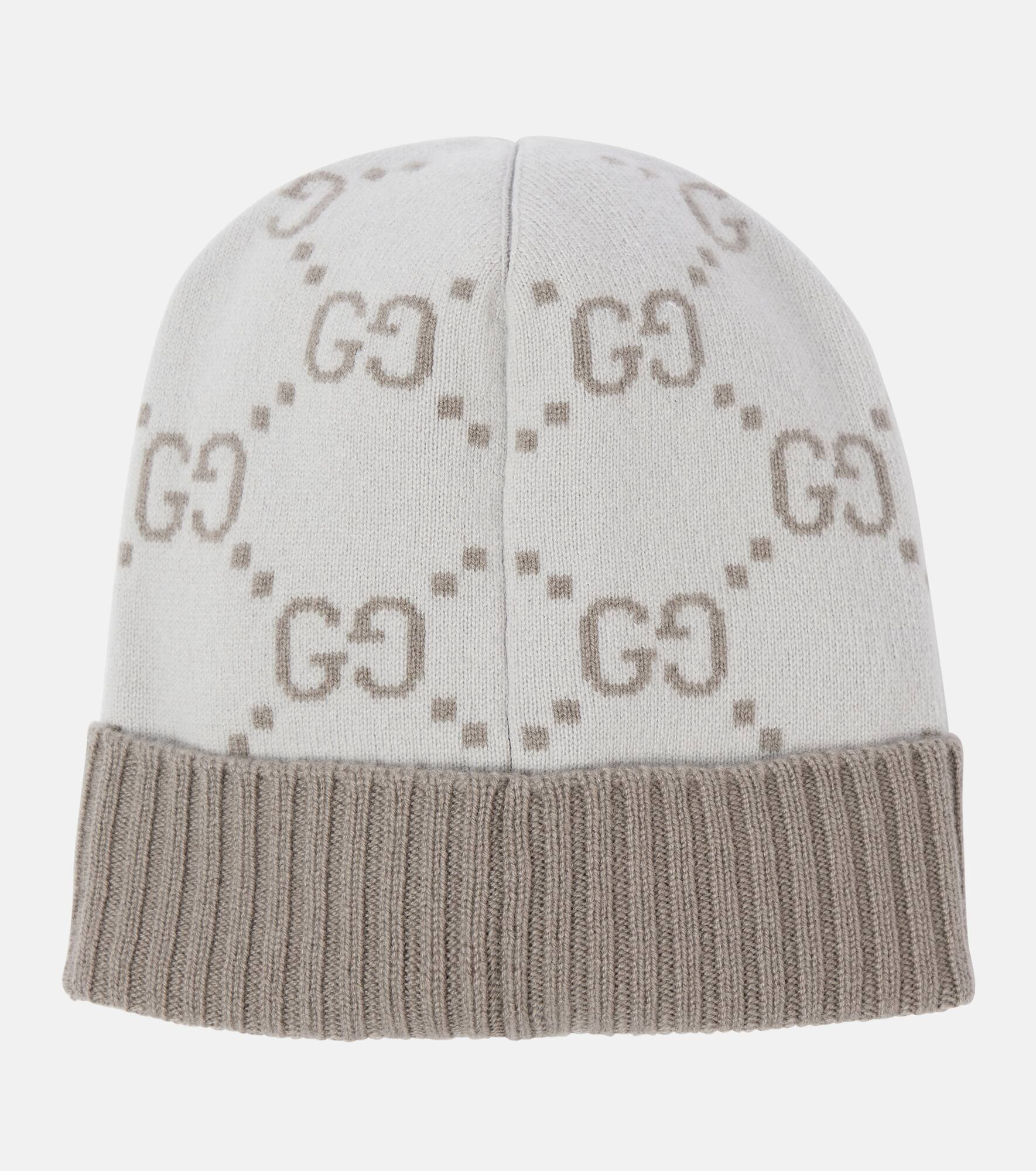 GG cashmere jacquard beanie - 4