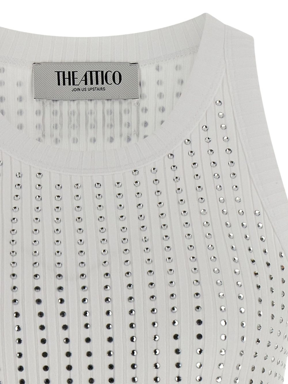 ribbed crystal-embellished tank top - 2