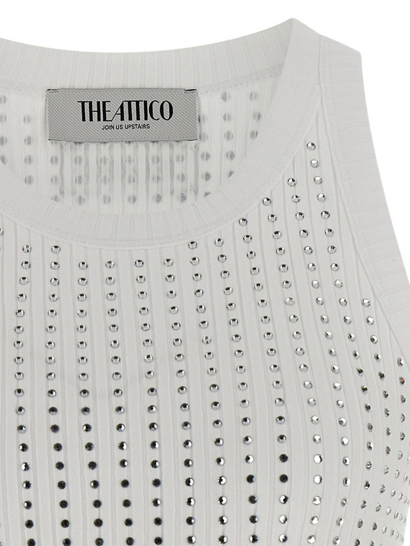 THE ATTICO ribbed crystal-embellished tank top outlook