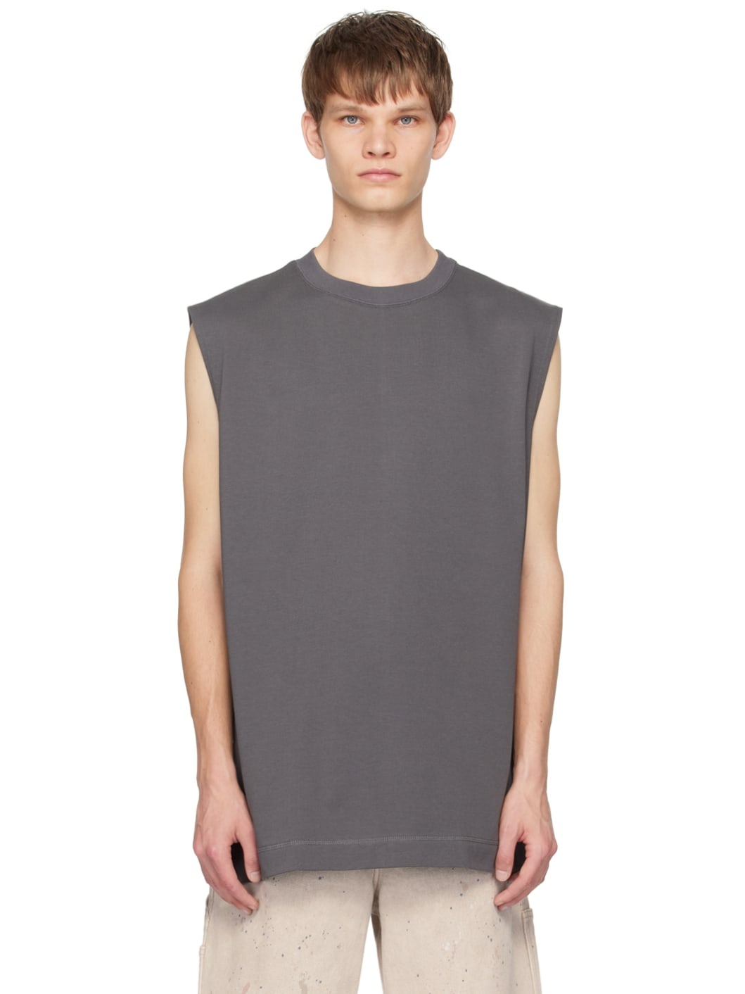 Gray Crewneck Tank Top - 1