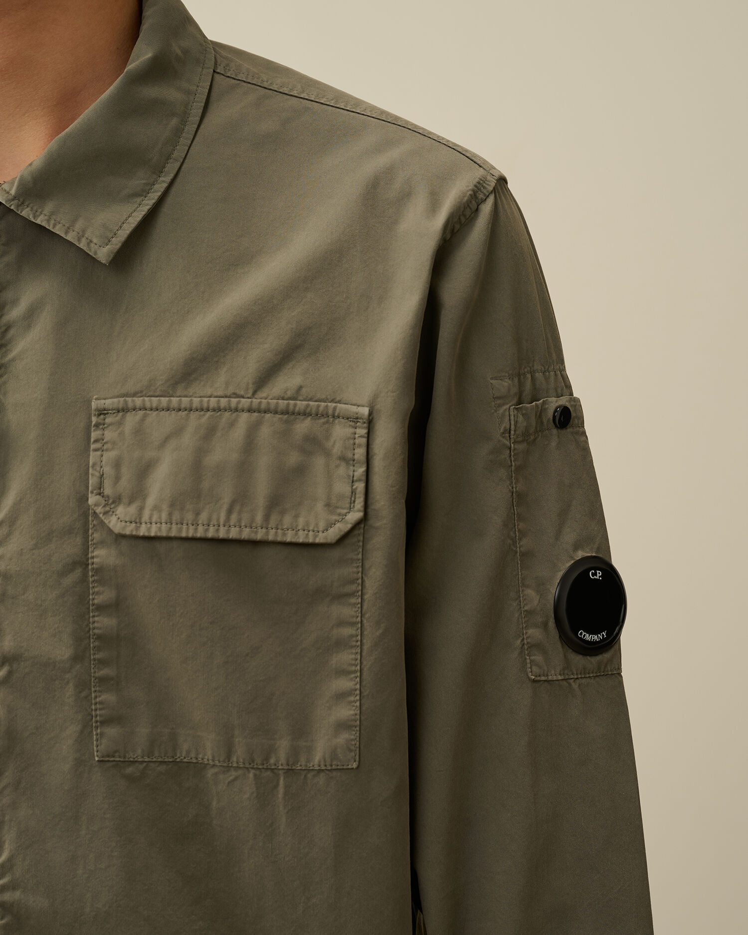 Organic Gabardine Zipped Overshirt - 4