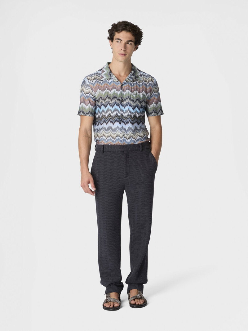 Missoni Short-sleeved viscose chevron shirt with snake pattern outlook