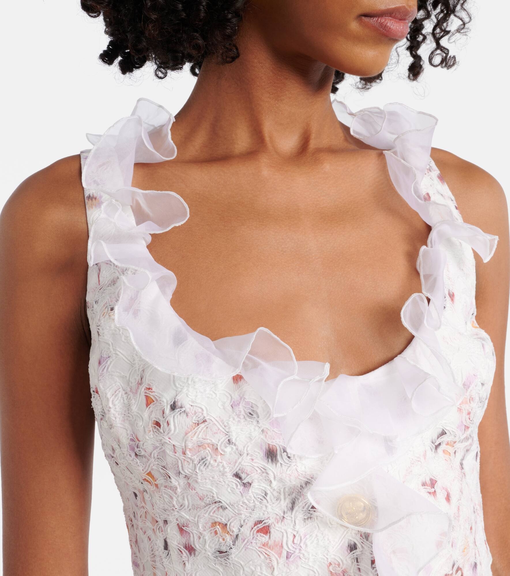 Ruffled jacquard minidress - 4