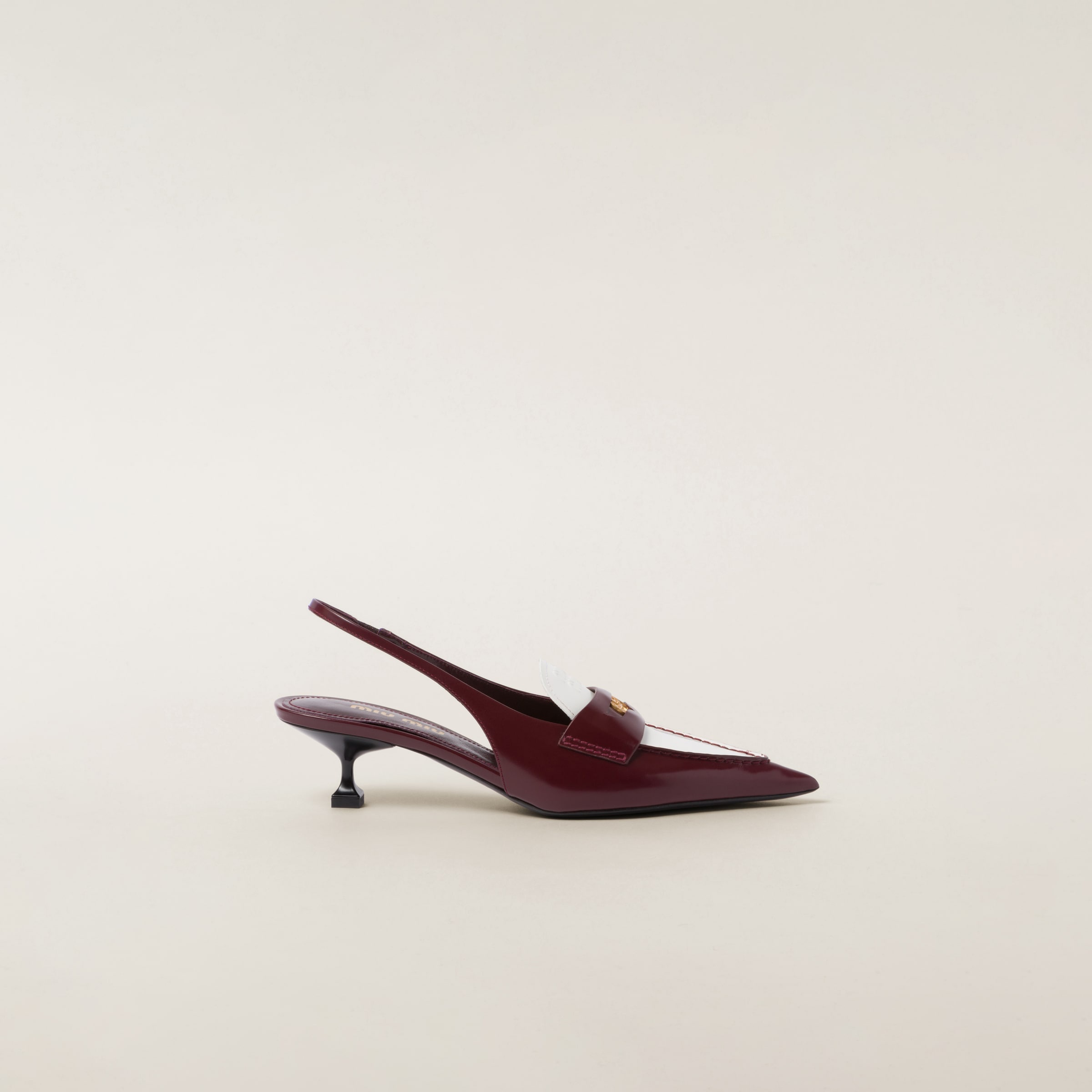 Leather penny loafers with heel - 1