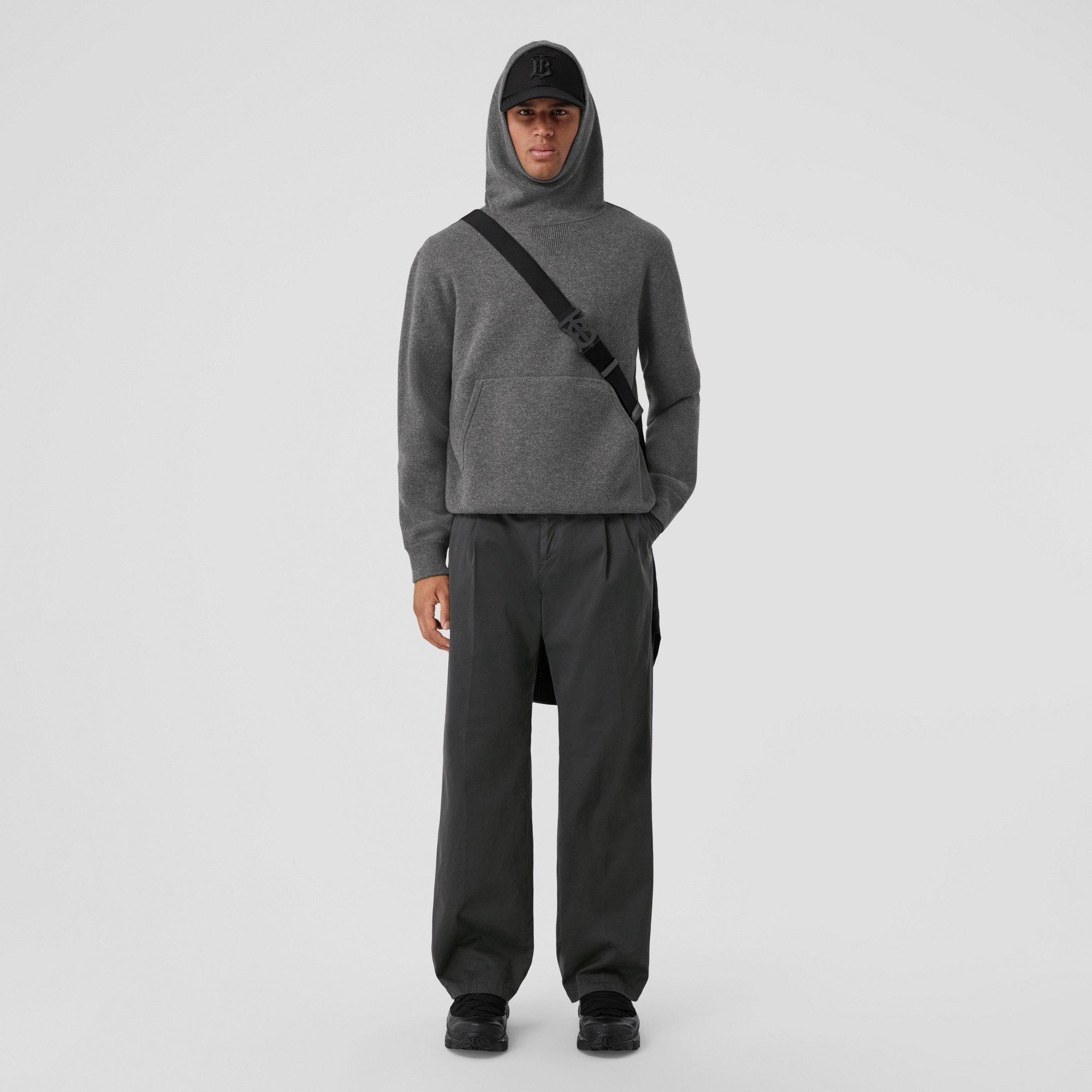 Logo Detail Cashmere Blend Oversized Hoodie - 2