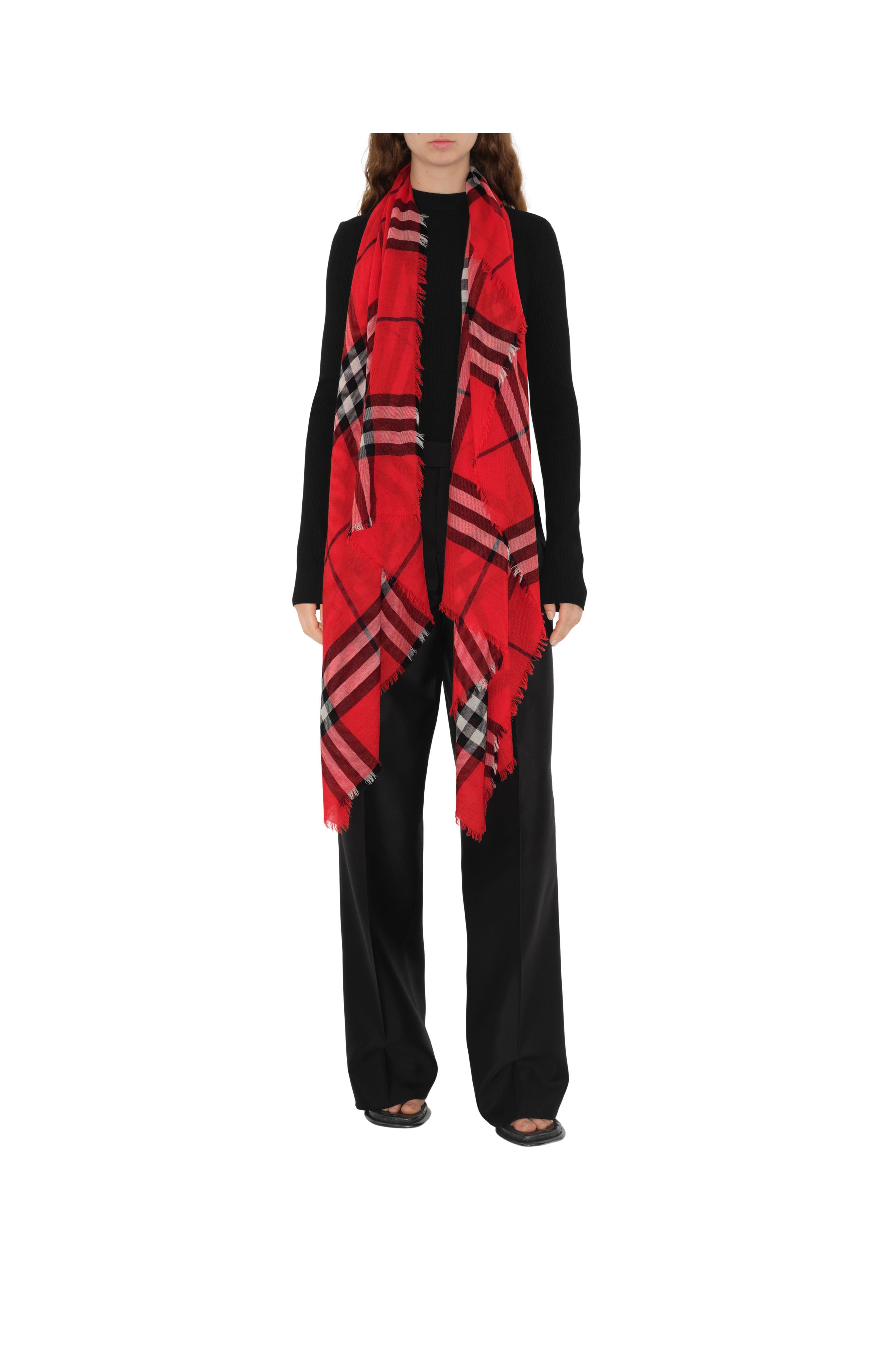 burberry Wide Check Wool Scarf in Scarlet at Nordstrom - 2