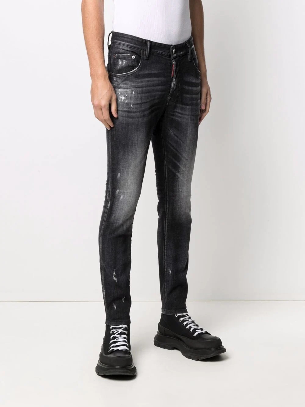 distressed-effect skinny jeans - 3