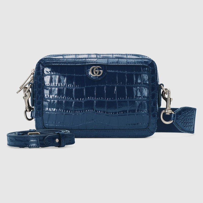 Crocodile crossbody bag with Double G 4