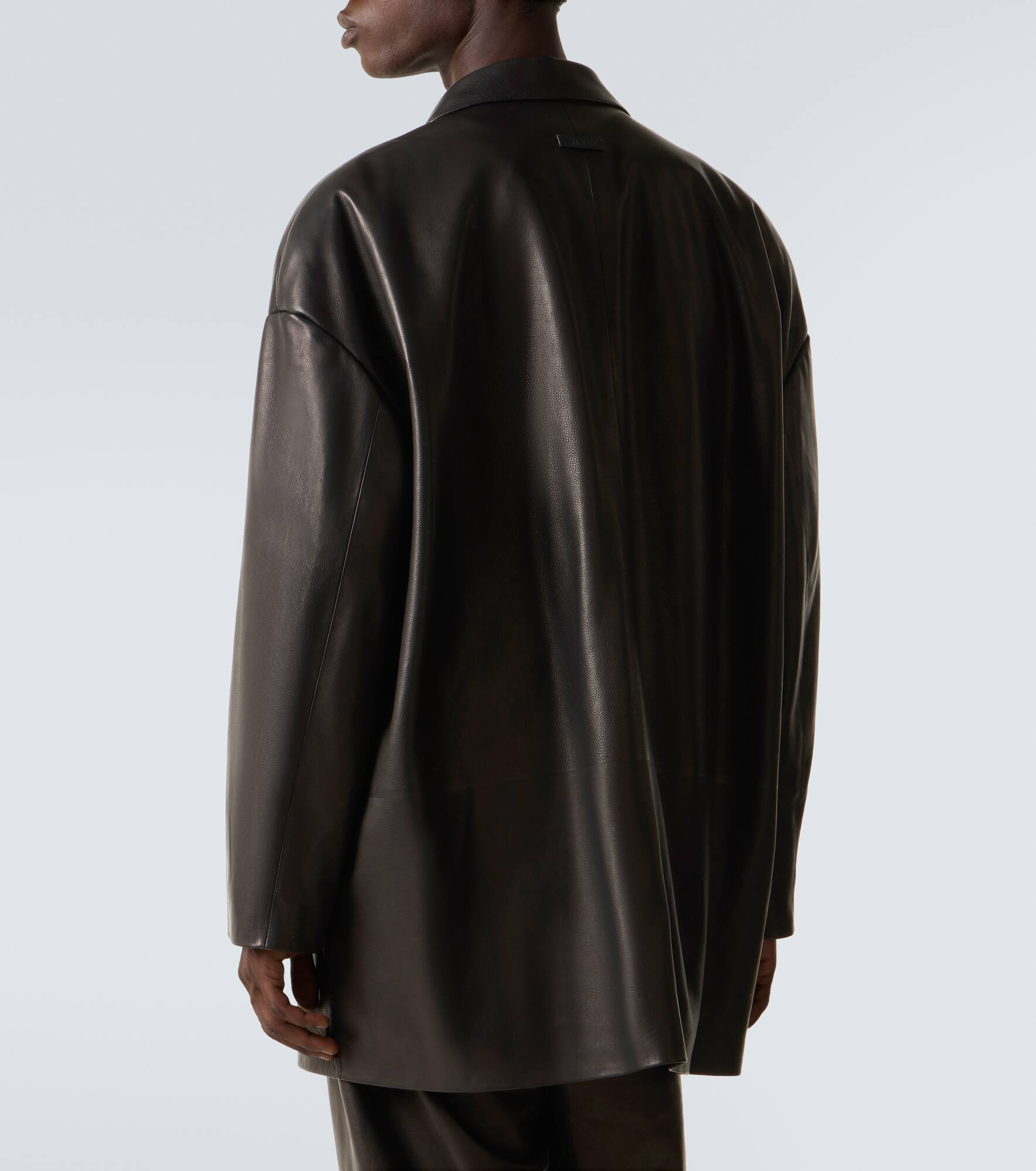 Oversized leather blazer - 4